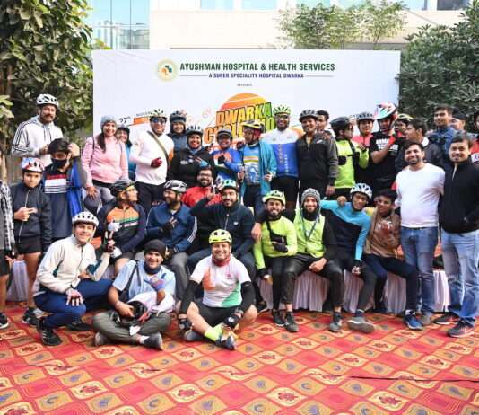 Dwarka cycling community celebrates better health Dwarka cycling community celebrates better health in dwarka cyclothon