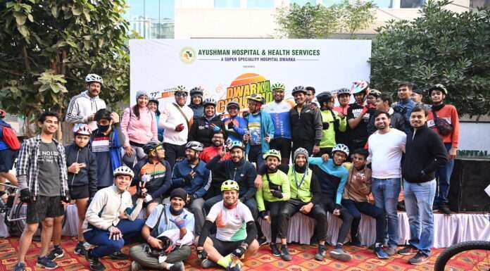 Dwarka cycling community celebrates better health Dwarka cycling community celebrates better health in dwarka cyclothon