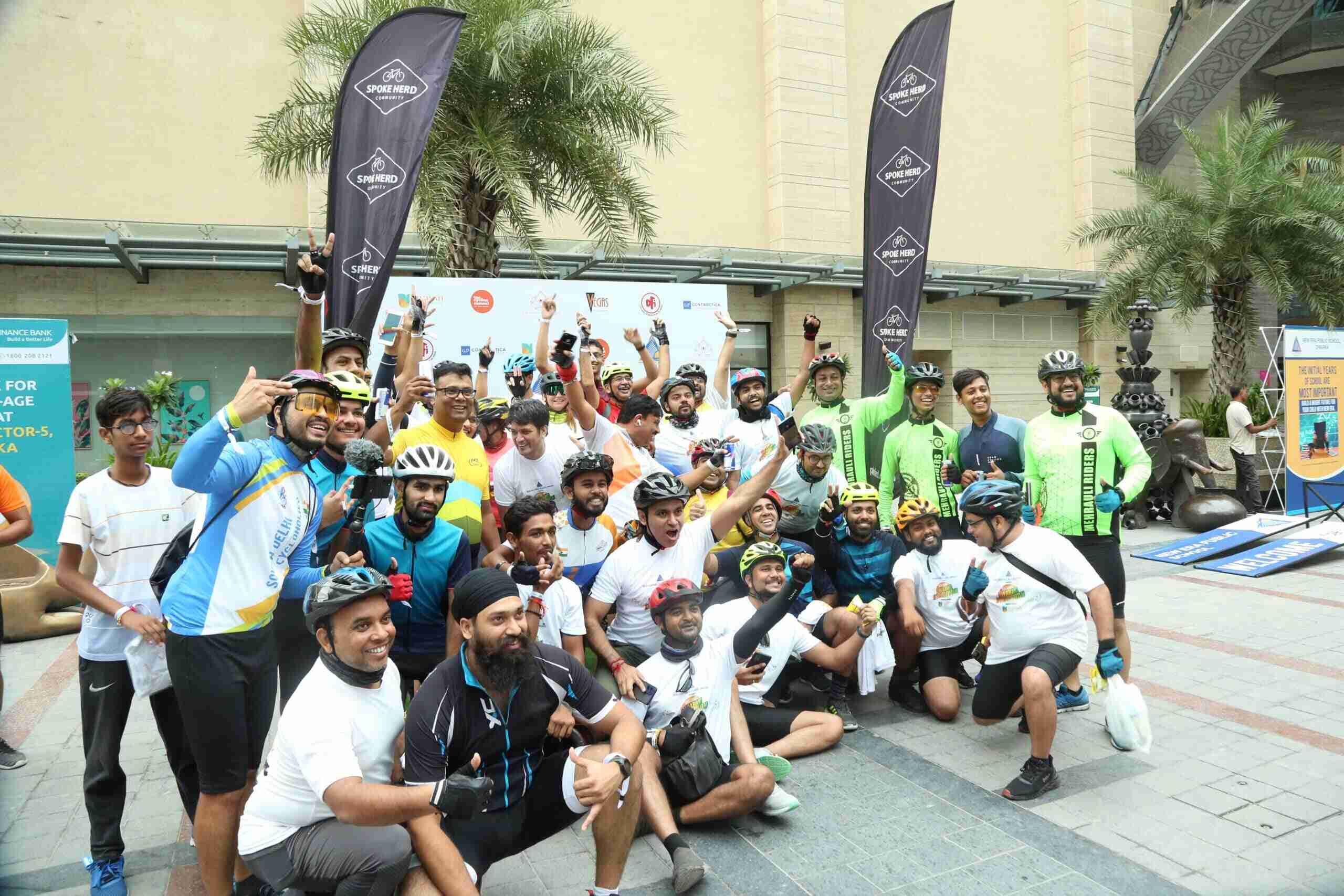 Group selfie of Cyclothon team